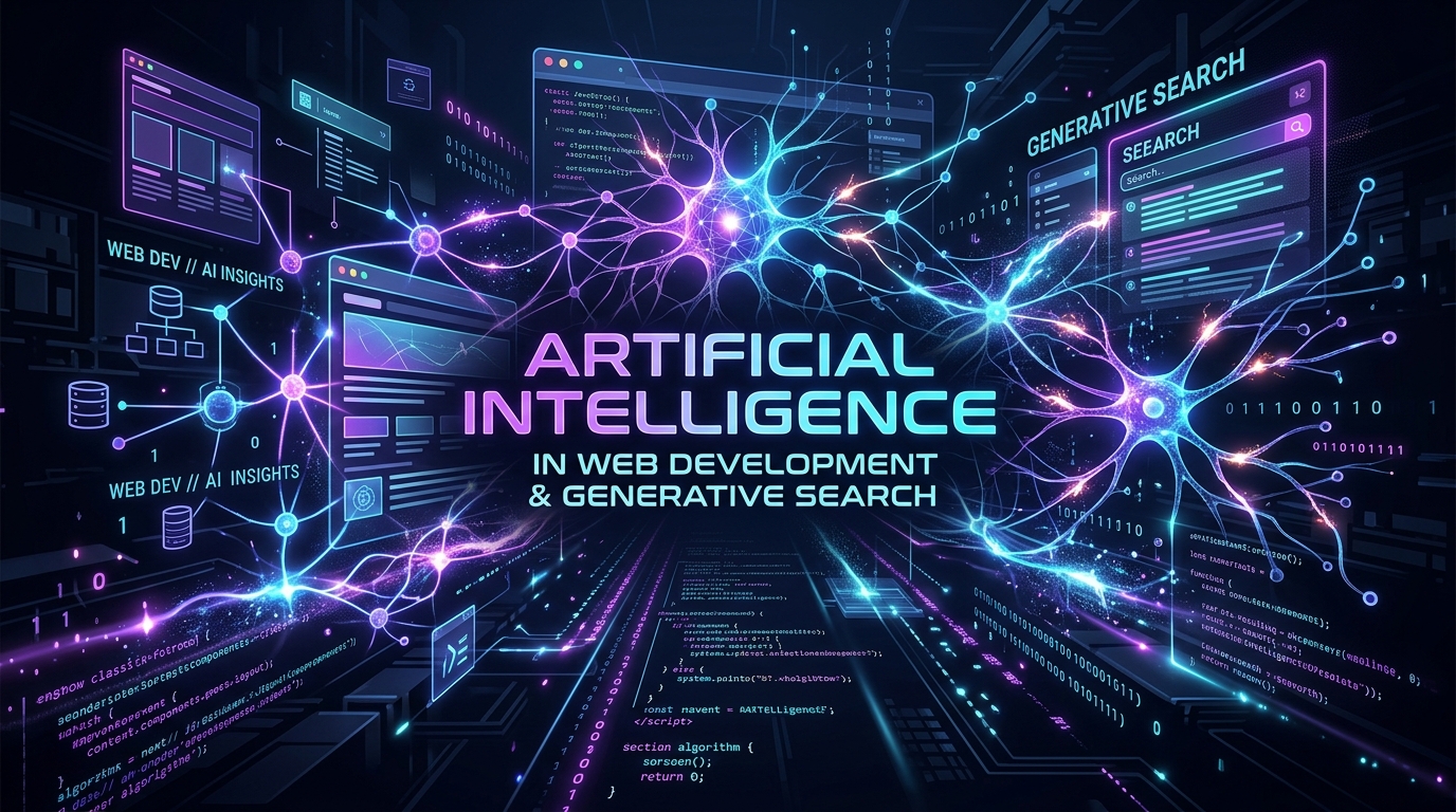 Artificial intelligence in web development and generative search neural network connections